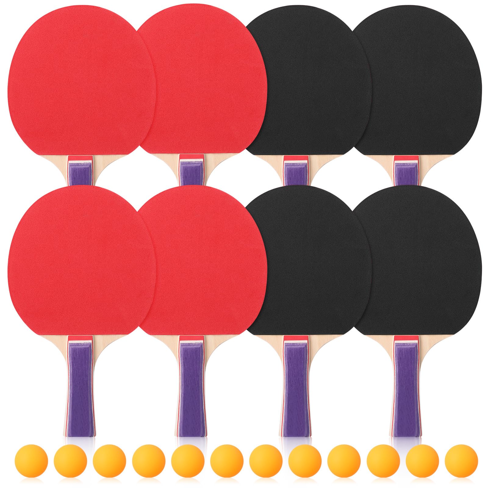 Photo 1 of Outus 4 Pack Portable Table Tennis Set Table Tennis Paddle Kit 8 Table Tennis Paddles and 12 Balls Table Tennis Racket Player Set for Starter Indoor Outdoor