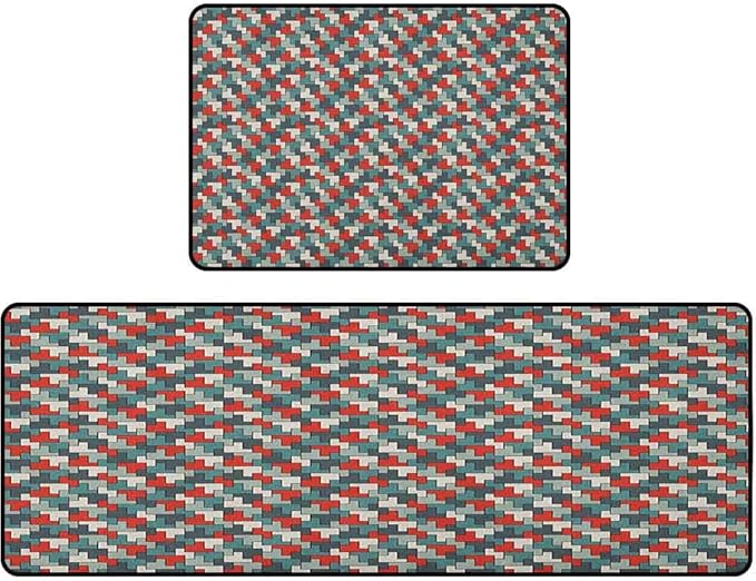 Alfombras de cocina y alfombrillas, diseño de mosaico con adorno