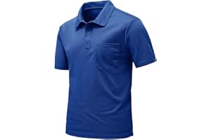 Rdruko Men's Polo Shirts Short Sleeve Quick Dry Outdoor Golf Sports Shirts with Pocket