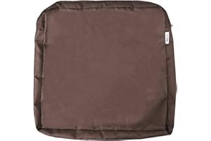 QQbed 6 Pack Outdoor Patio Chair Pillow Seat Washable Cushion Covers 20"X18"X4" Size - Replacement Covers Only (20"X18"X4" 6 Pack, Brown)