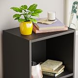 Vida Designs Oxford 4 Tier Cube Bookcase Black Wood Shelving Unit view 4