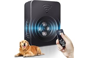 TLETTSTEINKLE Ultimate Ultrasonic Bark Control Device for Dogs - 50ft Remote & Auto Sensor Modes | Weatherproof Anti-Bark Deterrent | Handheld Remote Training Tool | Stop Excessive Barking Humanely - Black