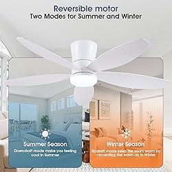 Surtime 48" Ceiling Fans with Lights-Low Profile
