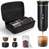 Swiitaey Portable Coffee Maker for Travel &amp; Camping, Portable Espresso Maker with Bag, Rechargeable Cordless Battery Operated Coffee Makers for Ground Coffee, NS Capsule RV, Hiking, Office(Black)