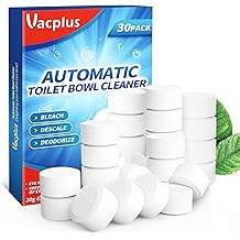 Vacplus Toilet Bowl Cleaner Tablets 30 PACK, Automatic Toilet Bowl Cleaners with Bleach for Deodorizing and Descaling, Bathro