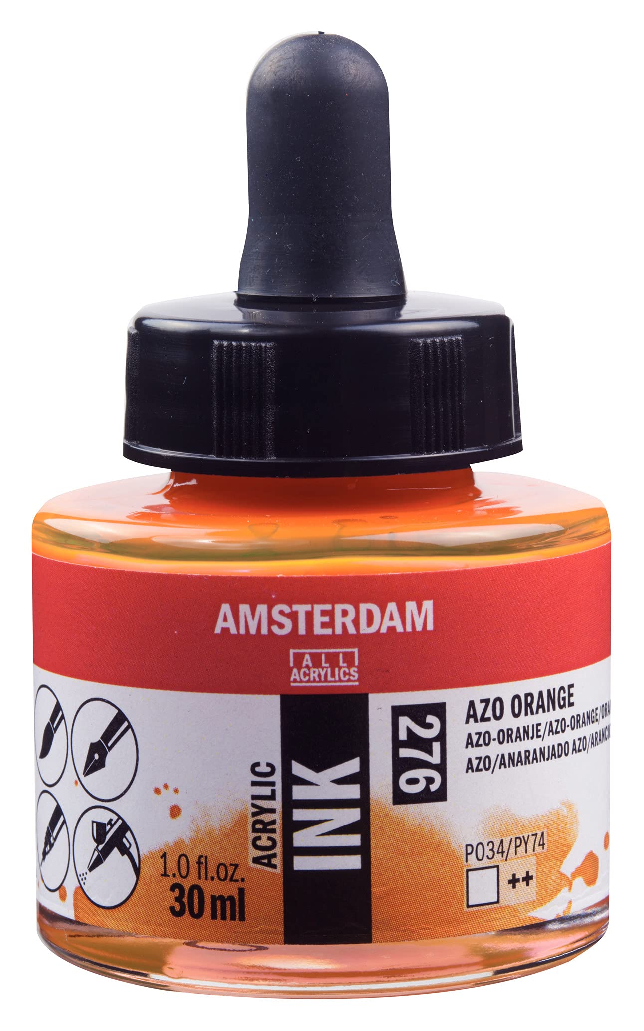 Amsterdam ACRYLC Ink AZO Orange, One Size