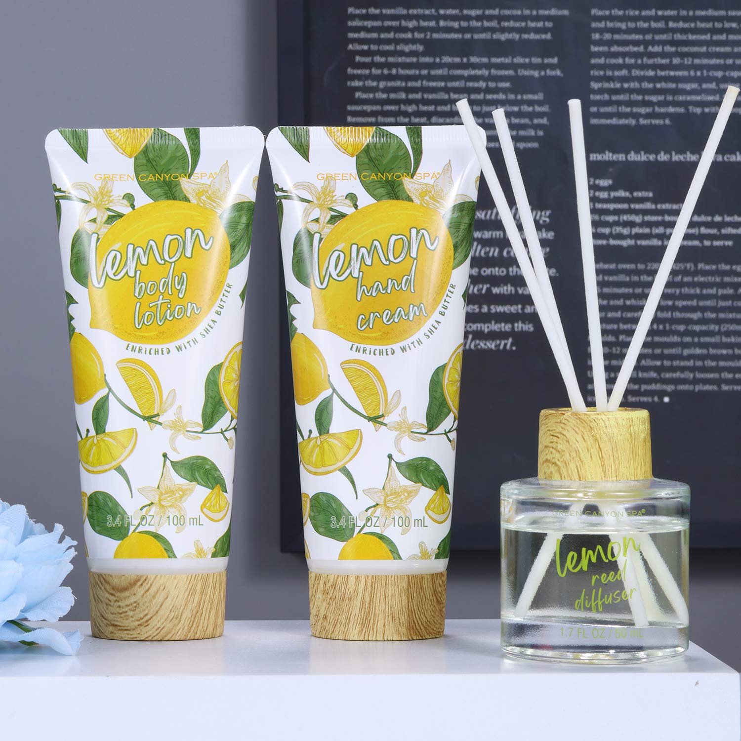 Spa Gift Baskets for Women- 10 Pcs Lemon Scent Bath Set in Beautiful Tote Bag, Best Women Gifts Set for Birthday Christmas : Beauty