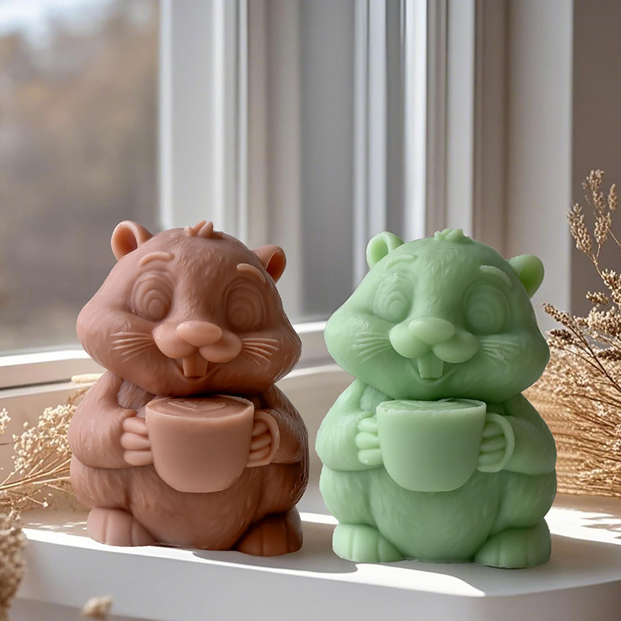 Photo 1 of Squirrel Molds Animal Resin Mold - Resin Casting Silicone Molds for Home Decor & Candle Making Wave Spiral Mold