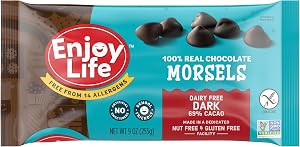 Enjoy Life Baking Dark Chocolate Morsels, Dairy Free , Soy Free, Nut Free, Non GMO, Gluten Free, Vegan Chocolate Chips, 9 oz 