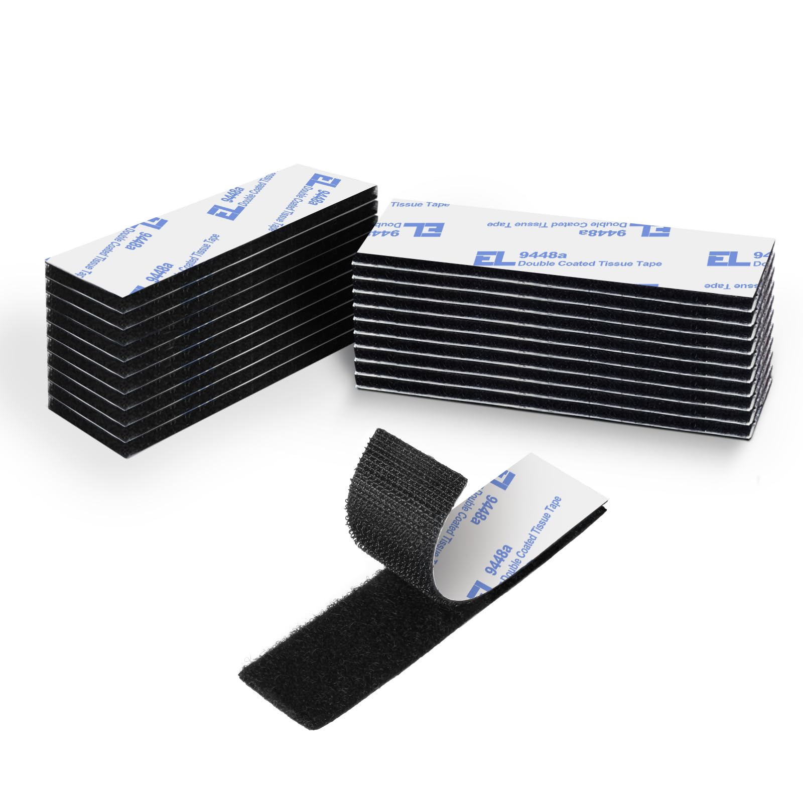 Industrial Strength Sticky Back Fastener | 1 x 4 Inch 12 Sets | Interlocking Strips Mounting Tape for Carpet, Couch Cushions, Pedal Board - Black