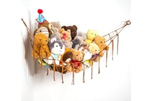 Xiaheshu Macrame Stuffed Animal Net or Hammock Hanging Net for Plush Toy Holder Squishmallow Net Toy Hammock for Stuffed Animals Storage Ideas Plushie Net Hammock-Caramel Color