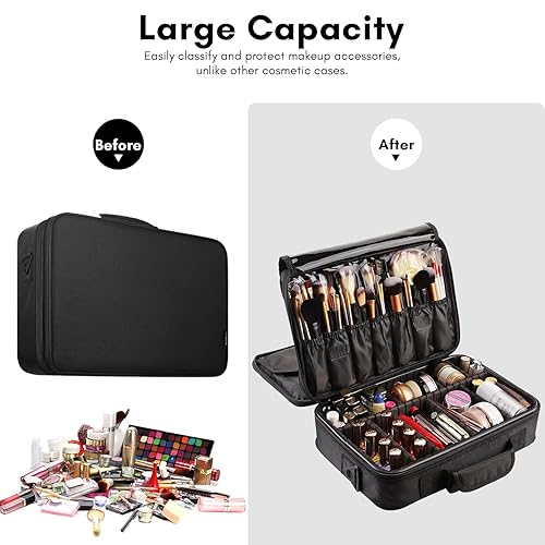 VASKER Makeup Travel Organizer Large Makeup Bag Professional