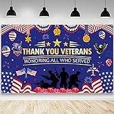 AIBIIN Happy Veterans Day Backdrop Thank You to Our Heroes Photography Background Patriotic Happy Soldier Veterans Day Party Decorations Photo Studio Props 70.8 x 43.3 inch