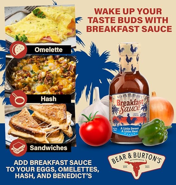 BEAR AND BURTON’S BREAKFAST SAUCE | A SAVORY BREAKFAST SAUCE FROM THE MAKERS OF W SAUCE | 12 FL OZ