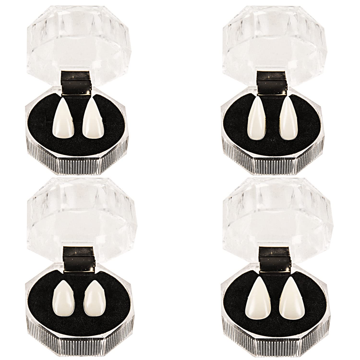 AOVNA 4 Pairs Halloween Vampire Teeth Vampire Fangs Fake Dentures Vampire Costume Accessories