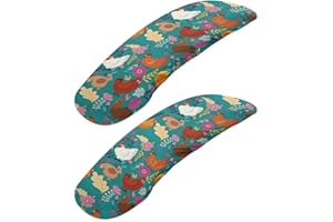 doginthehole Floral Rooster Chair Arm Covers Office Computer Chair Arm Slipcover Arm Rest Protector Chicken Print Replacement Covers for Desk Chair/Gaming Chair/Wheelchair Armrest, Set of 2