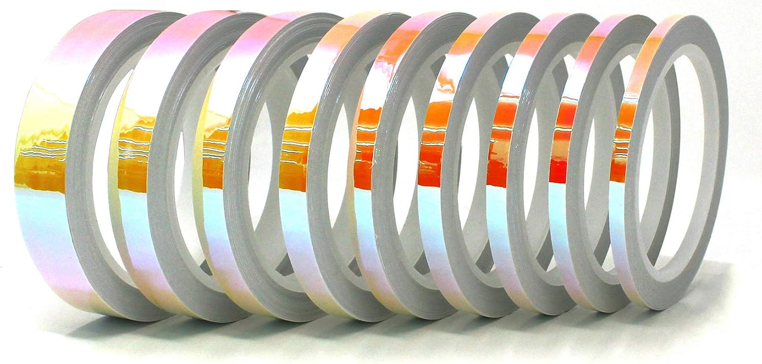 10 Metre Flip Flop Chrome Decorative Strips Craft Effect Foil Hologram Chameleon Car Motorcycle Model Making Adhesive Strips (FF1 Yellow/Red, 20 mm Width) - Image 4