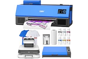 DSV A3 Plus XP600 DTF Printer,2X Printing Speed Compared to L1800,4.5” LED Multi-Function Touch Screen,Built-in White Circulation and Automatic Cleanin (C13-Printer+Oven + Heat Press)