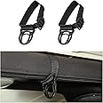 Suvnie 2PCS Roll Bar Coat Hanger Clothes Hook for Wrangler CJ YJ JL JT LJ TJ JK JKU JLU, Auxiliary Automotive Hanging Buckle Parts, Durable Stand Clothes Hanger Belt, Car Accessories (Black)