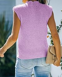 Amarmia Women's Mock Neck Knit Sweater Vest