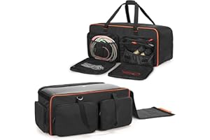 GOBUROS Speaker Carry Bag Compatible with JBL Party Box 200 and 300, Speaker Tote Bag with Portable Handle, Adjustable Shoulder Strap and Large Pockets for Cables and Accessories