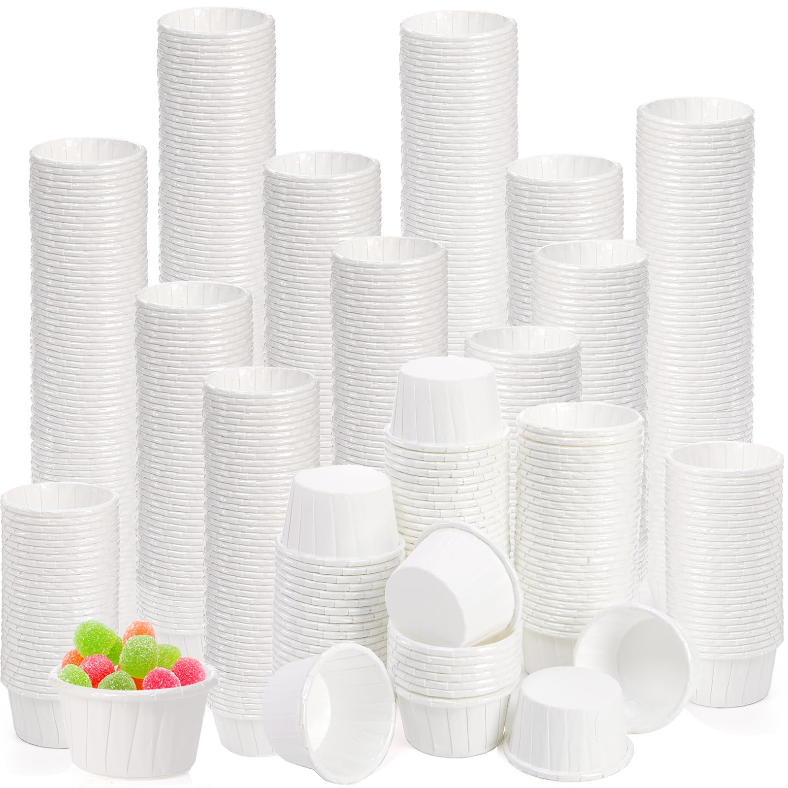 Dicunoy 800 PCS Waxed Paper Sauce Pots, 30ml/ 1oz Disposable Medicine Pots, Portion Cups, Sample Cups for Tasting, Small Treated Ketchup for Measuring, Dessert, Waterproof Coating