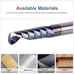 SpeTool O Flute CNC Router Bit 1/4 Inch Shank 1