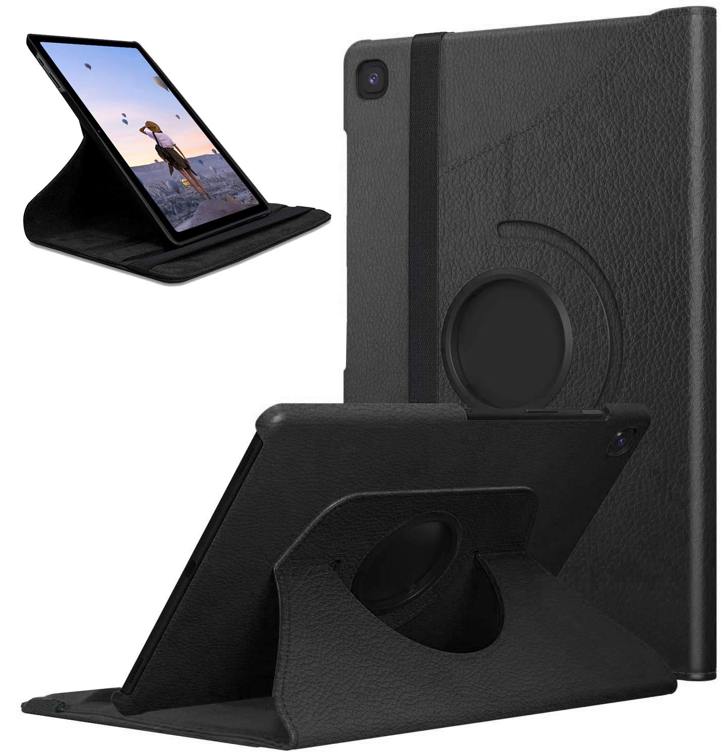 FSPRO Case for Samsung A7 Tablet (SM-T500 / T505 / T507), Protective 360 Rotate Stand Galaxy Tab A7 Case, Hard Shell Smart Case for Samsung Tab A7 (Black)