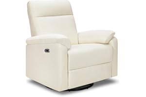 DaVinci Suzy Power Recliner - Swivel Nursery Glider with USB Port - Electric Recliner Chairs for Adults - GREENGUARD Gold Certified - 270° Reclining Rocking Chair for Nursery & Living Room - Vanilla