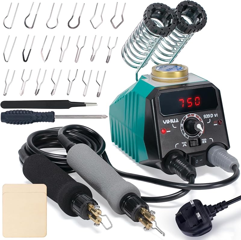 YIHUA 939D-VI Dual Pen Wood Burning Kit with Digital Display 20 Nibs