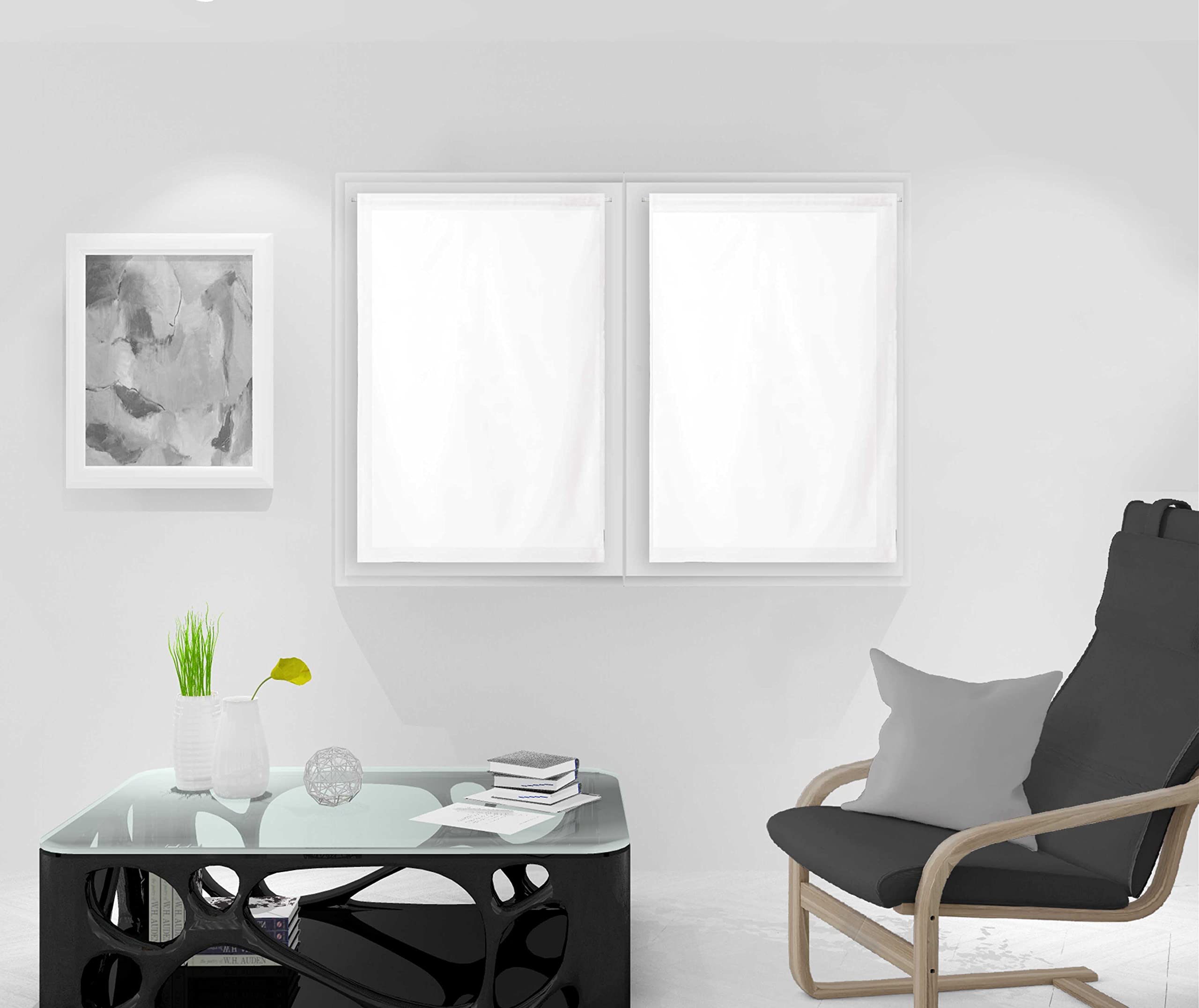 DOLLY pair of brise-bise curtains 70 x90 cm, white