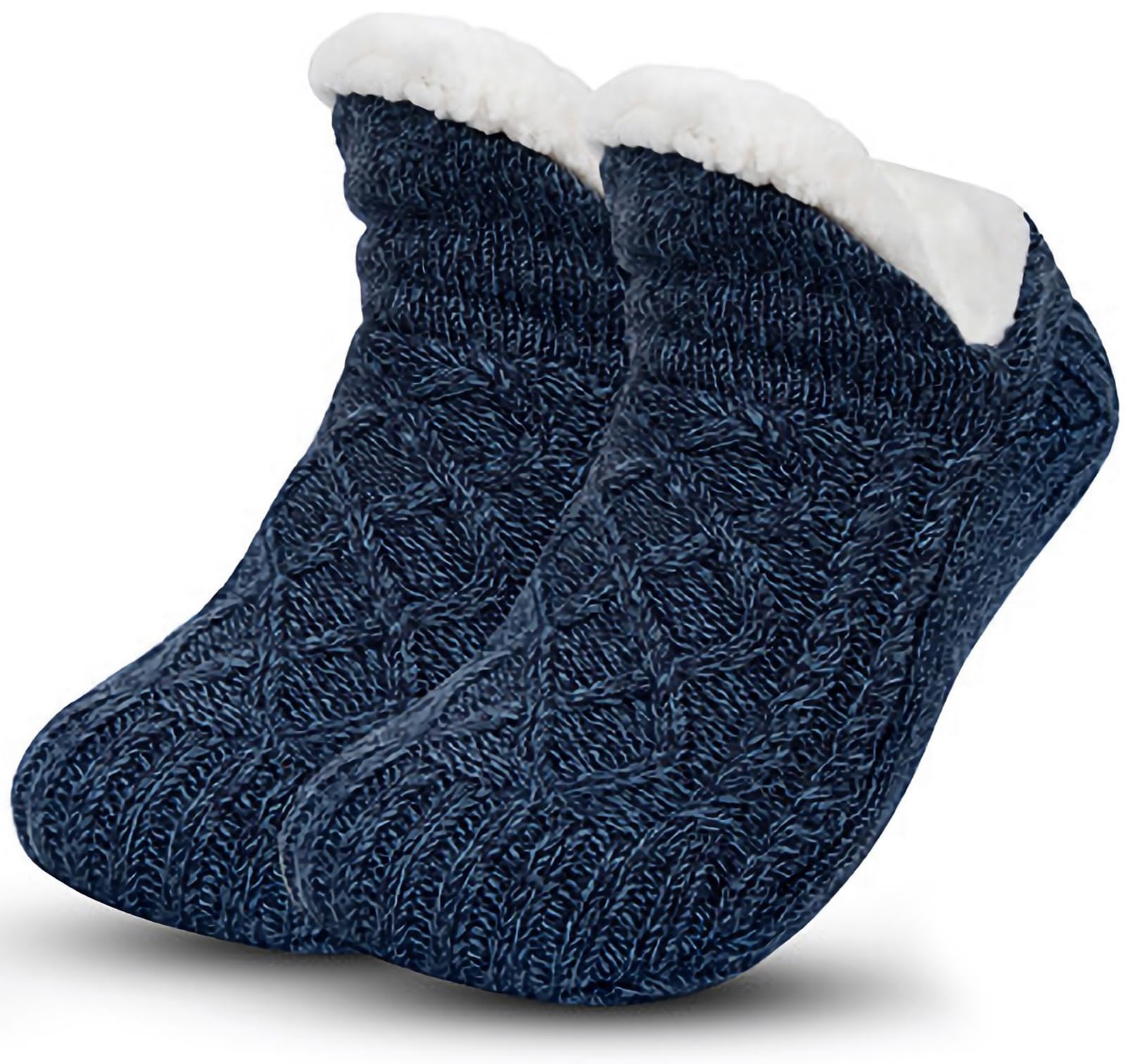 Photo 1 of *Item Is Dirty*
Backche Unisex Fluffy Fuzzy Warm Slipper Socks for Men Women, Thick Fleece Lined Non-Slip Socks Indoor Floor Navy Blue