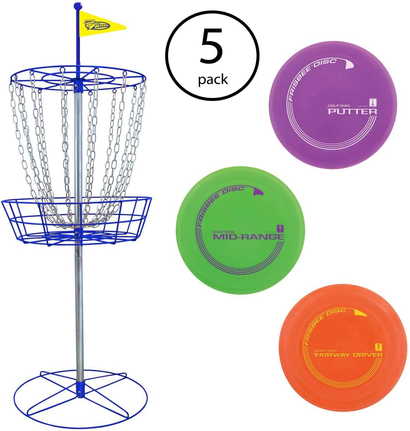 WhamO Official Frisbee Disc Golf Set with 3 Discs and