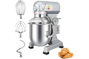 LEEVOT 20Qt 1100W Commercial Food Mixer, Commercial mixer 3-Speed Adjustable Heavy Duty Stand Mixer with Stainless Steel Bowl for Bakery Pizzeria. (Stand)