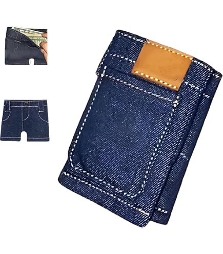 Amazon.com: Bijoux de Ja Unisex Blue Denim Small Billfold Purse
