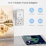 Aodeng UK to US Travel Adapter 2 Pack 6-in-1 2 USB Ports Type C Shaver view 2