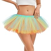 Fhykiss Tutu for Women Adults Tutu Skirts for Women 5 Layered Tulle Skirts Halloween 80s Tutus Costume