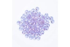 longsheng Light Purple Crystal 14mm Octagon Beads, Glass Curtain Drop Suncatchers, Crystal Garland Parts Pack of 100