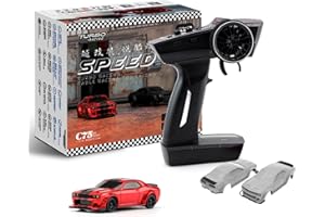 FLYCOLOR TurboRC 1:76 Mini Sports Car 4CH 2.4GHZ Remote Control Full Proportional RTR Kit with 2 Replaceable Body Shell(C75-Red)