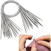 Circular Knitting Needles Set 12 Pack, Stainless Steel Knitting Needles 12 Sizes Crochet Needles for Knitting short circular 