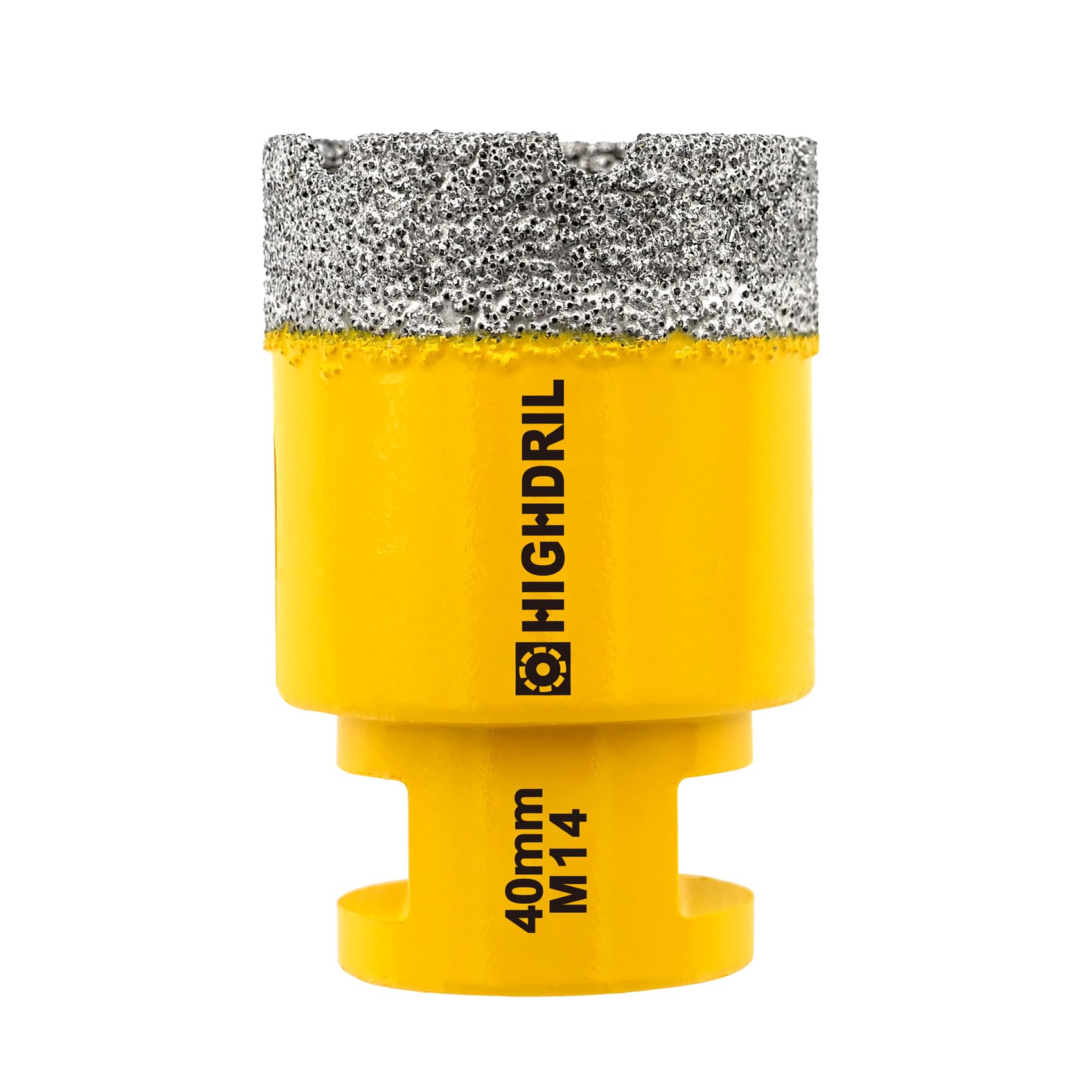 HIGHDRIL Diamond Core Drill Bit - 1-9/16"(40mm) with M14 Thread Dry drilling for Porcelain Tile Ceramic Granite Marble Stone Masonry Brick for Angle Grinders