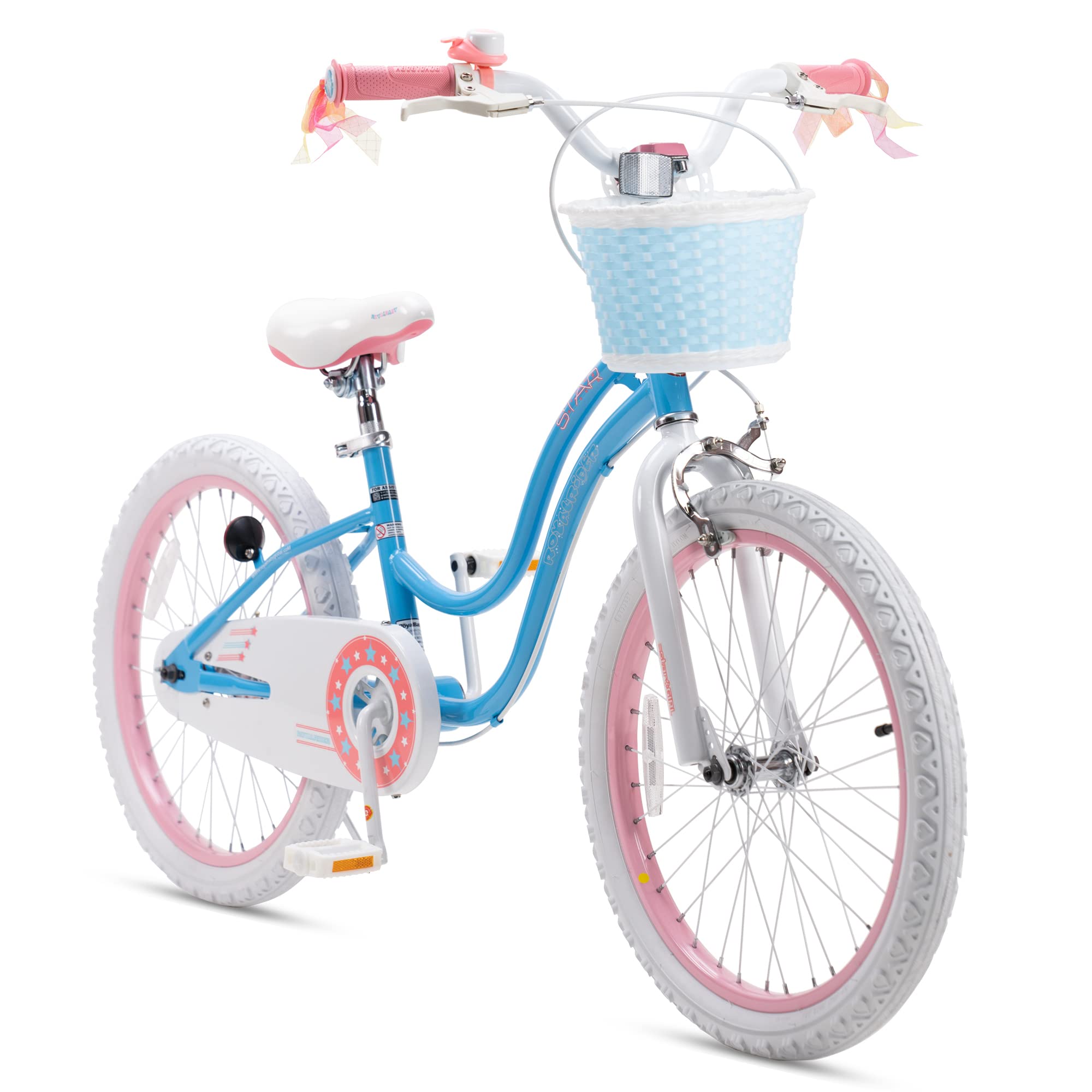 RoyalBaby Stargirl Kids Bike 20 Inch Girls Bicycle for Children with Kickstand & Basket, Blue Image RoyalBaby Stargirl Kids Bike 20 Inch Girls Bicycle for Children with Kickstand & Basket, Blue Image