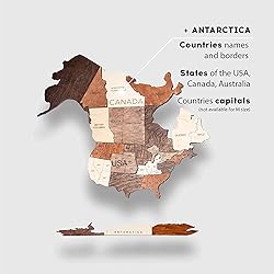 Enjoy The Wood 3D Wood World Map Wall Art Large