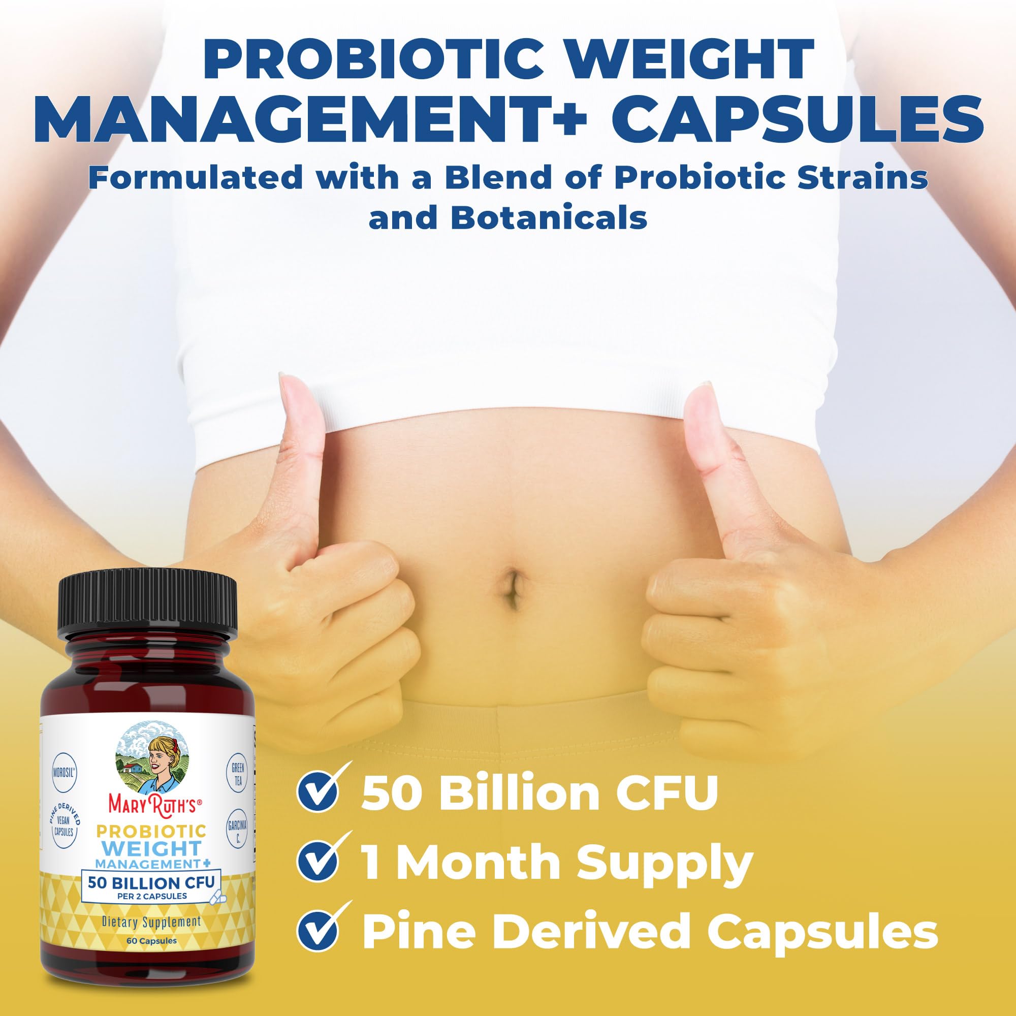 MaryRuth's, Probiotics, Weight+Management, 50 Billion, 60 Capsules