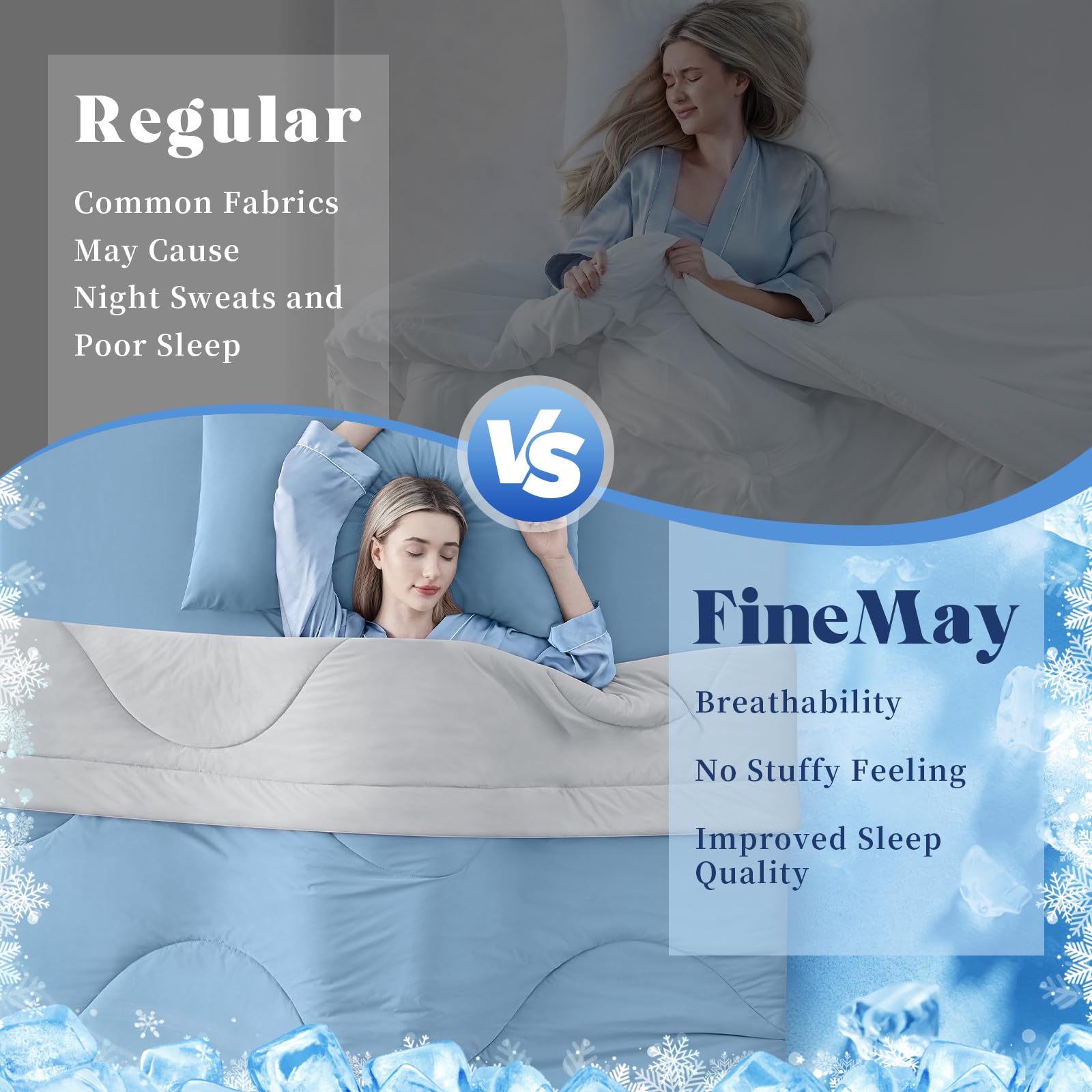 FineMay Cooling Comforter Queen Size, Double-Sided