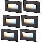 CLOUDY BAY Dimmable Upgraded 3 Color 120V LED Indoor Outdoor Step Lights,3000K/4000K/5000K 3W 55lm,Stair Light,Oil Rubbed Bro