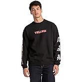 Volcom Men Never Ends Crew Sweatshirt –cotton-recycled Fleece Graphic Crewneck
