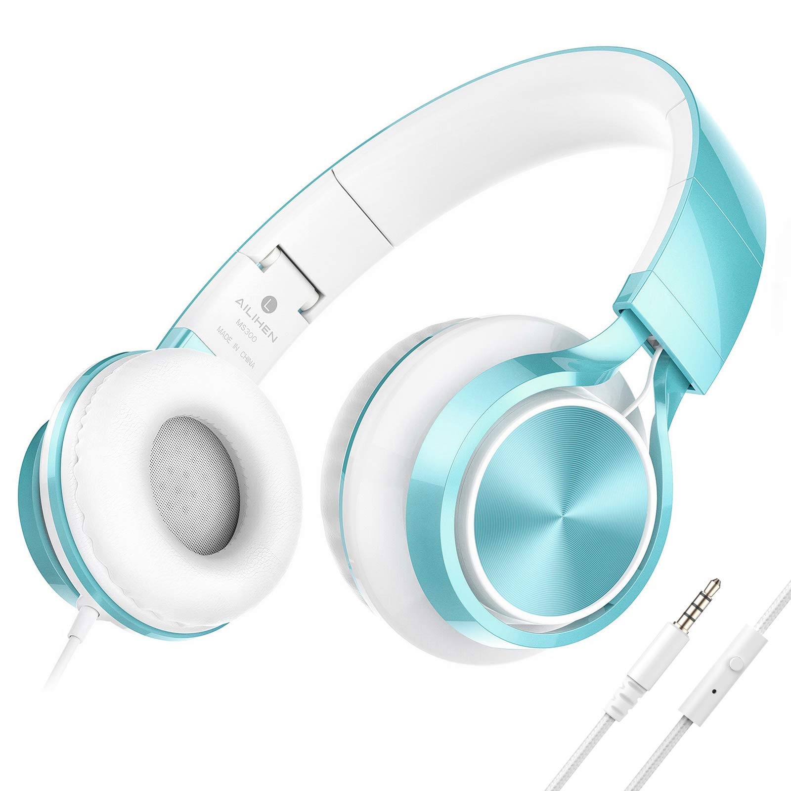 Photo 1 of AILIHEN Kids Headphones for School Boys, Headphones with Microphone for Chromebook Laptop Computer Smartphone, 3.5mm Foldable Lightweight Headset for Teen Teenager (Lime Green)