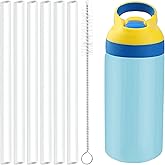Replacement Straws Compatible with Zak Designs 16 Oz Kids Plastic Water Bottle - Include 6 BPA-FREE Straws and 1 Straw Cleaning Brush