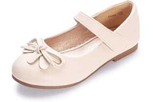 Hehainom Girls Dress Shoes, Flower Toddler/Little Kid Girl Shoes, Bowknot Mary Jane Ballerina Flat Shoes for School Party